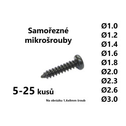 MS1 - Samořezné mikro-vruty pro modelářství, průměr 1,0-3,0mm, 5-25ks